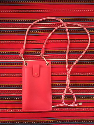 Shoulder bag like new, red, with phone pocket and zipper