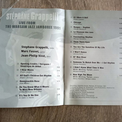 Stéphane Grappelli DVD used, jazz concert Warsaw Jamboree 1991