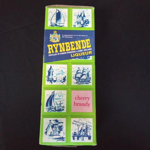Rynbende Cherry Brandy liqueur pack used, 1980s