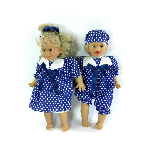 Vintage 90s Hard Plastic Baby Doll Twins collectible pair like new