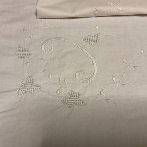 Set of two vintage 40s/50s handmade embroidered pillowcases used