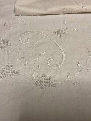 Set of two vintage 40s/50s handmade embroidered pillowcases used