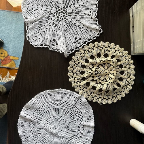 Handmade embroideries used, set of 3 pieces