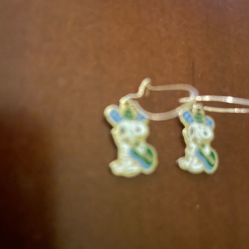 Vintage Snoopy earrings like new, blue and green, 1970s