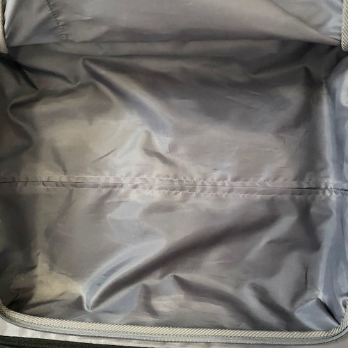 Saxoline cabin suitcase used, gray, hard shell with 4 wheels