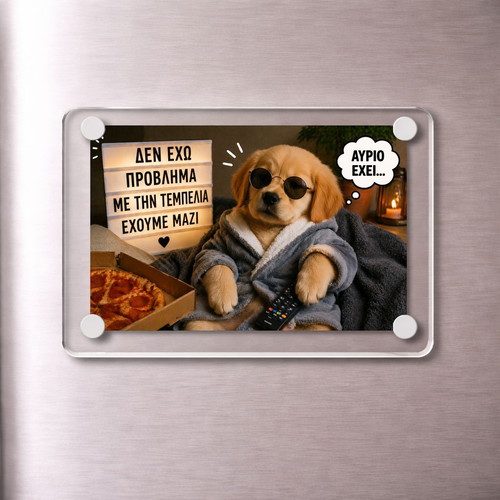 Acrylic fridge magnet 9x6cm "No Problem" Lazy Dog Meme new