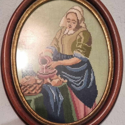 Handmade embroidered antique frames like new