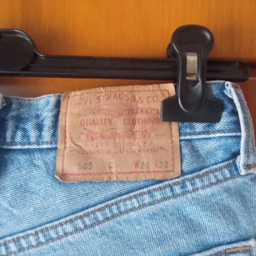 Levi's 505 vintage shorts used, size W28, light blue
