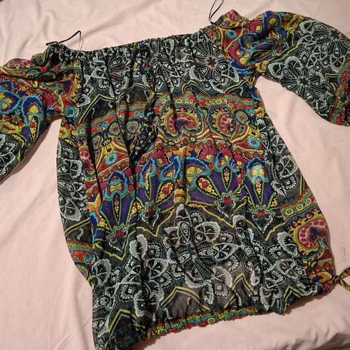 BSB Collective women's blouse used, colorful, lightweight with 3/4 sleeves