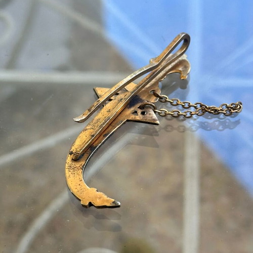 Vintage Toledo Tie Clip with Sword Miniature Damascene used