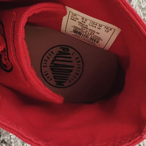 Palladium canvas boots like new, size 44, red