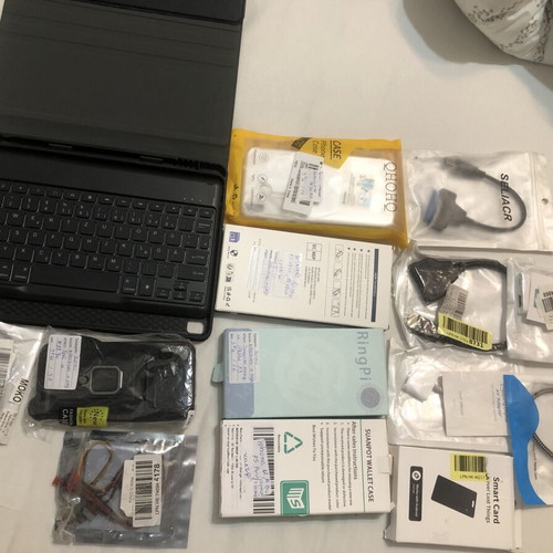 Keyboard with case, iPhone cases, cables, smart card, watch charger new set