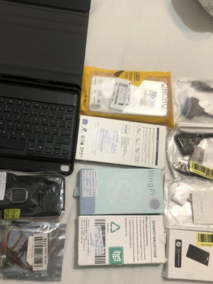 Keyboard with case, iPhone cases, cables, smart card, watch charger new set