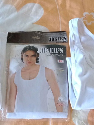 Jokers και Grafco ανδρικά αμάνικα φανελάκια, πακέτο 3 σε λευκό