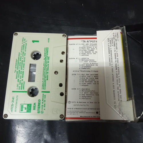 Ta Agrotika audio cassette used, Papakonstantinou Bakalakos 1980s album
