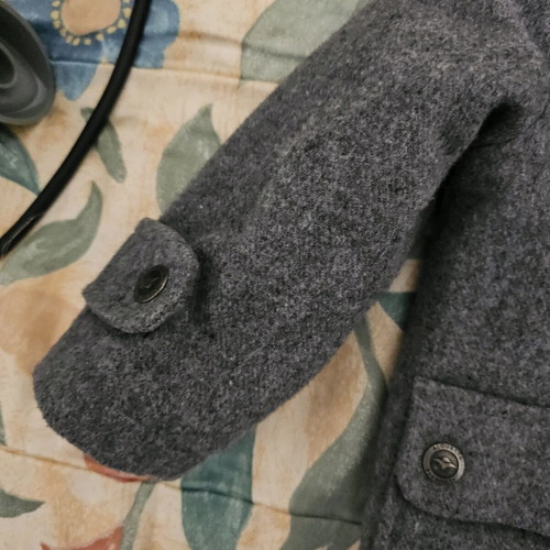 Children's gray felt jacket with hood used 12-18 months