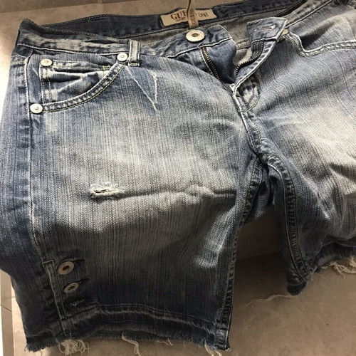 Guess jean shorts size 28 like new, white and blue