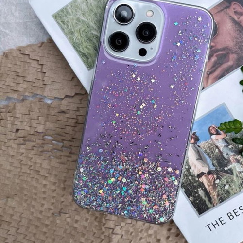 iPhone 12 Pro Max phone case purple with silver rhinestones new