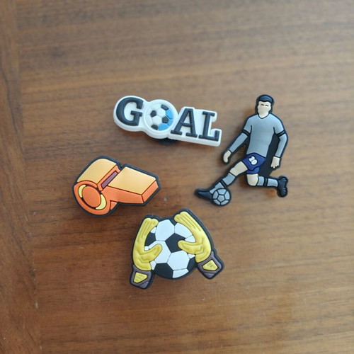 Pins set for Crocs football, new, colorful, pack of four