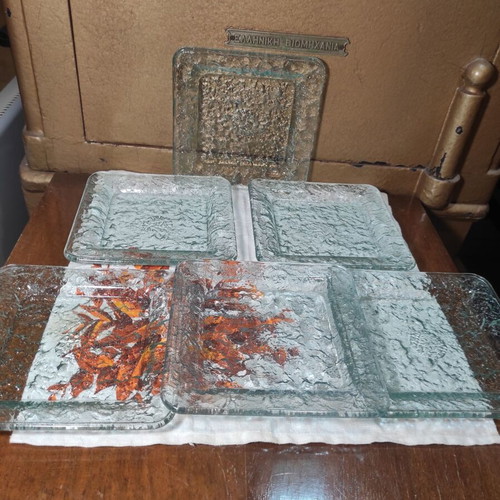 Vintage Crate and Barrel USA 1980s glass dessert plates set of 6 like new