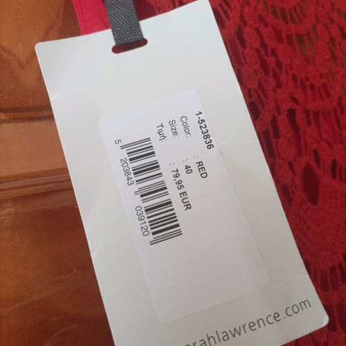 Sarah Lawrence Κόκκινο μακρύ φόρεμα καινούργιο, βαμβακερό με κέντημα