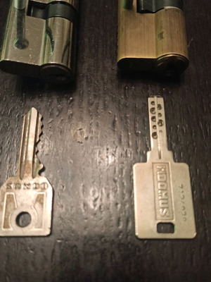 Domus lock cylinders used, pack of 2 with keys