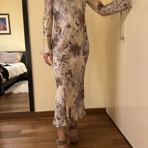 Zara dress with draped neckline and marble print new with tags