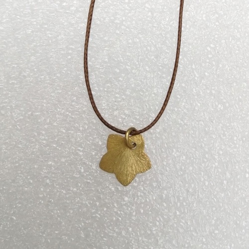 Silver 925 gold-plated pendant on brown cord with gold-plated ends new