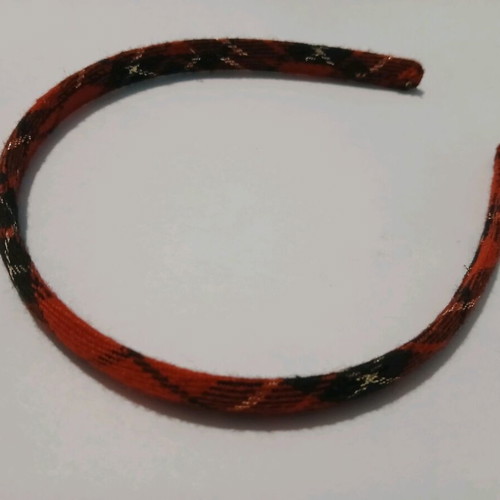Hairband red and black checkered with gold detail new