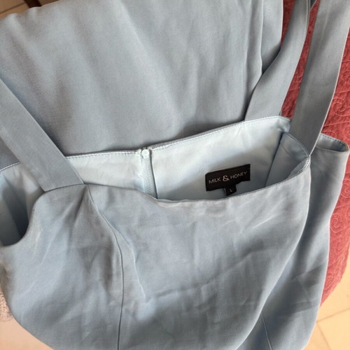 Milk&honey set crop top large and high-waisted pants medium like new, blue