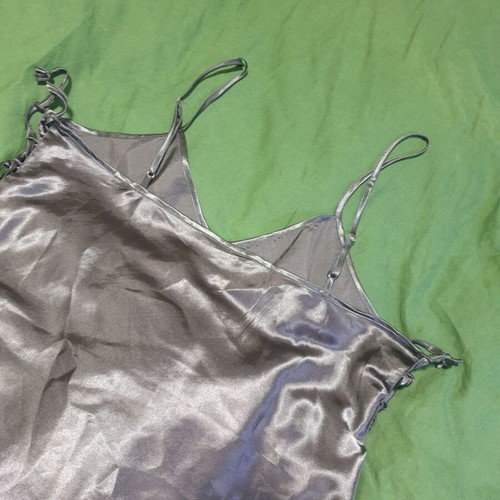 Satin slip nightdress Giani Feroti size XL like new, dark anthracite