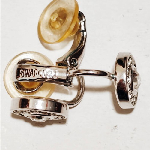 Swarovski clip earrings silver like new