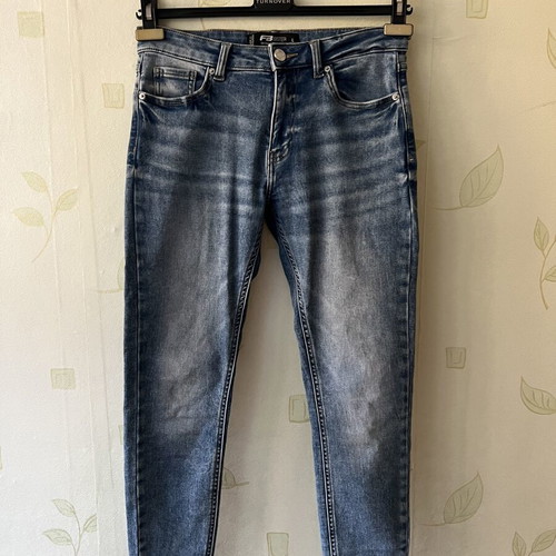 A-Style women's slim jeans size L like new, blue