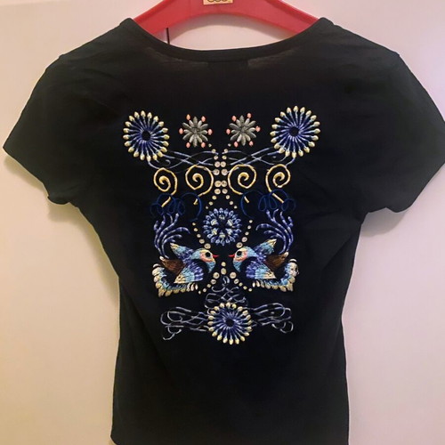 Custo Barcelona women's blouse with handmade embroidery