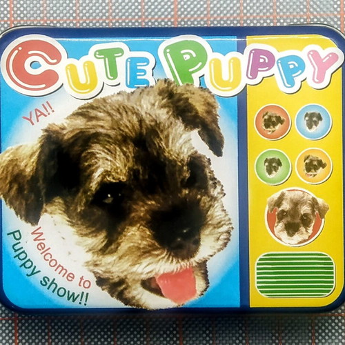 Cute Puppy metal storage tin box new
