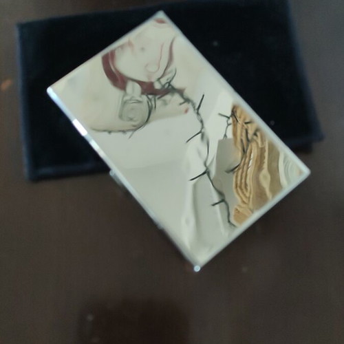Metal card holder with case like new
