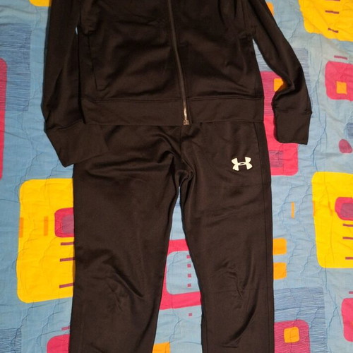 Under Armour kids' tracksuit used, black, size 146 cm