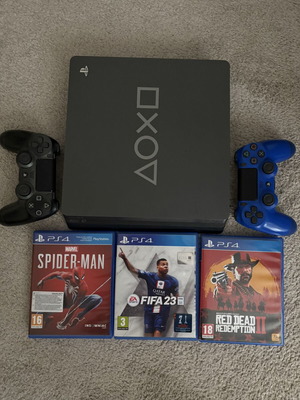 Sony PS4 Slim 1TB κονσόλα με 2 χειριστήρια και 3 παιχνίδια