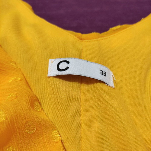 Yellow wrap dress Cubus like new with ruffles, size 38