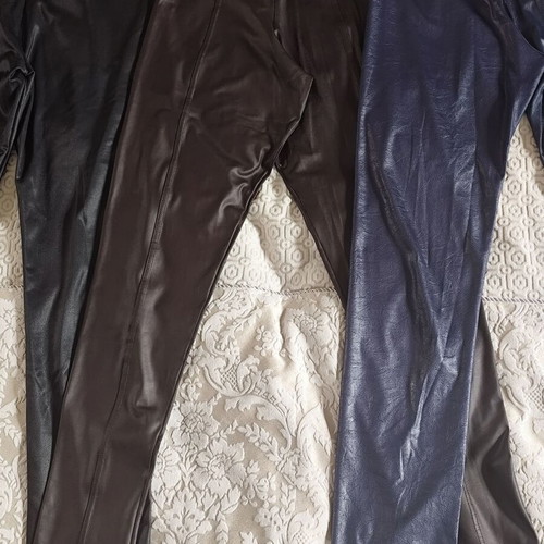 Calzedonia women's leather-look leggings pants used, size Small, pack of 4