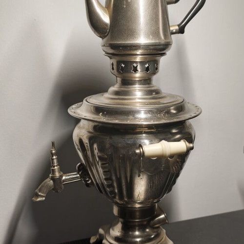 Vintage Soviet electric samovar with teapot, functional