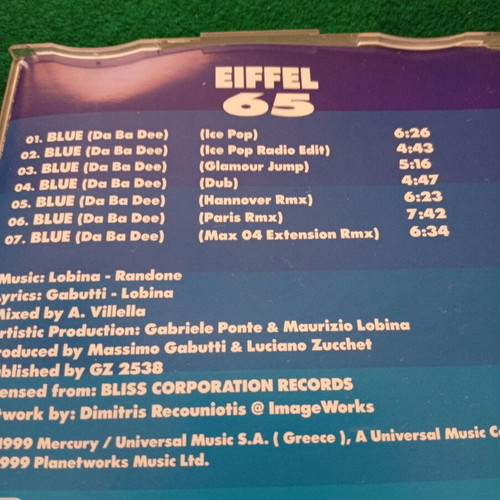 Eiffel 65 Blue CD single used with 7 versions