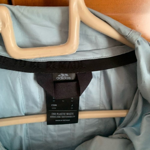 Adidas windbreaker jacket like new, gray and turquoise