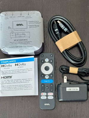 Onn 4K Pro Google TV καινούργιο, 3GB RAM, 32GB αποθηκευτικός χώρος