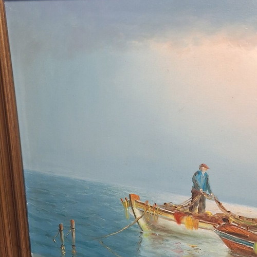 Christos Tselios Authentic Oil Painting on Canvas Signed Seascape 70x50 cm