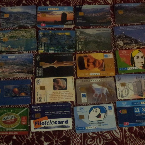Phone cards used, pack of 20 pieces