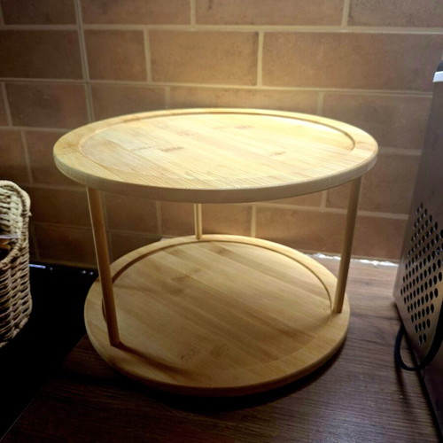 Double rotating serving stand for decoration and more