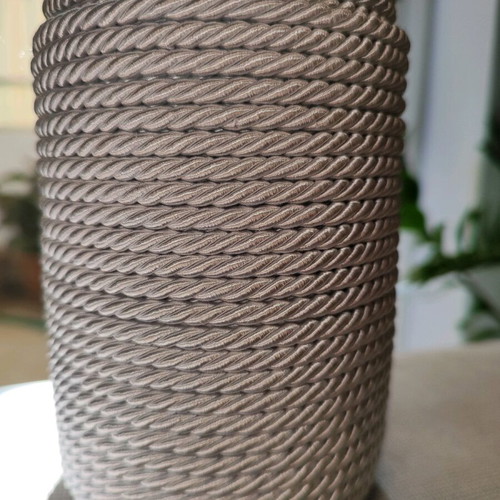 Nylon satin twisted cord 5mm new, 50m spool white