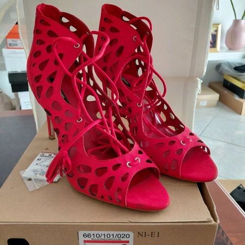 Zara sandals red, size 41, suede-like, like new