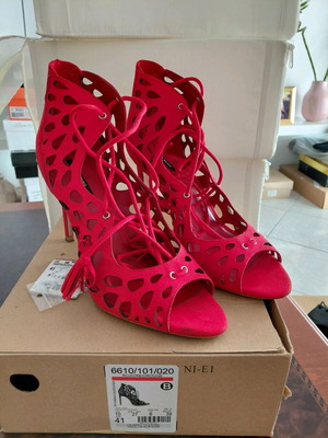Zara sandals red, size 41, suede-like, like new